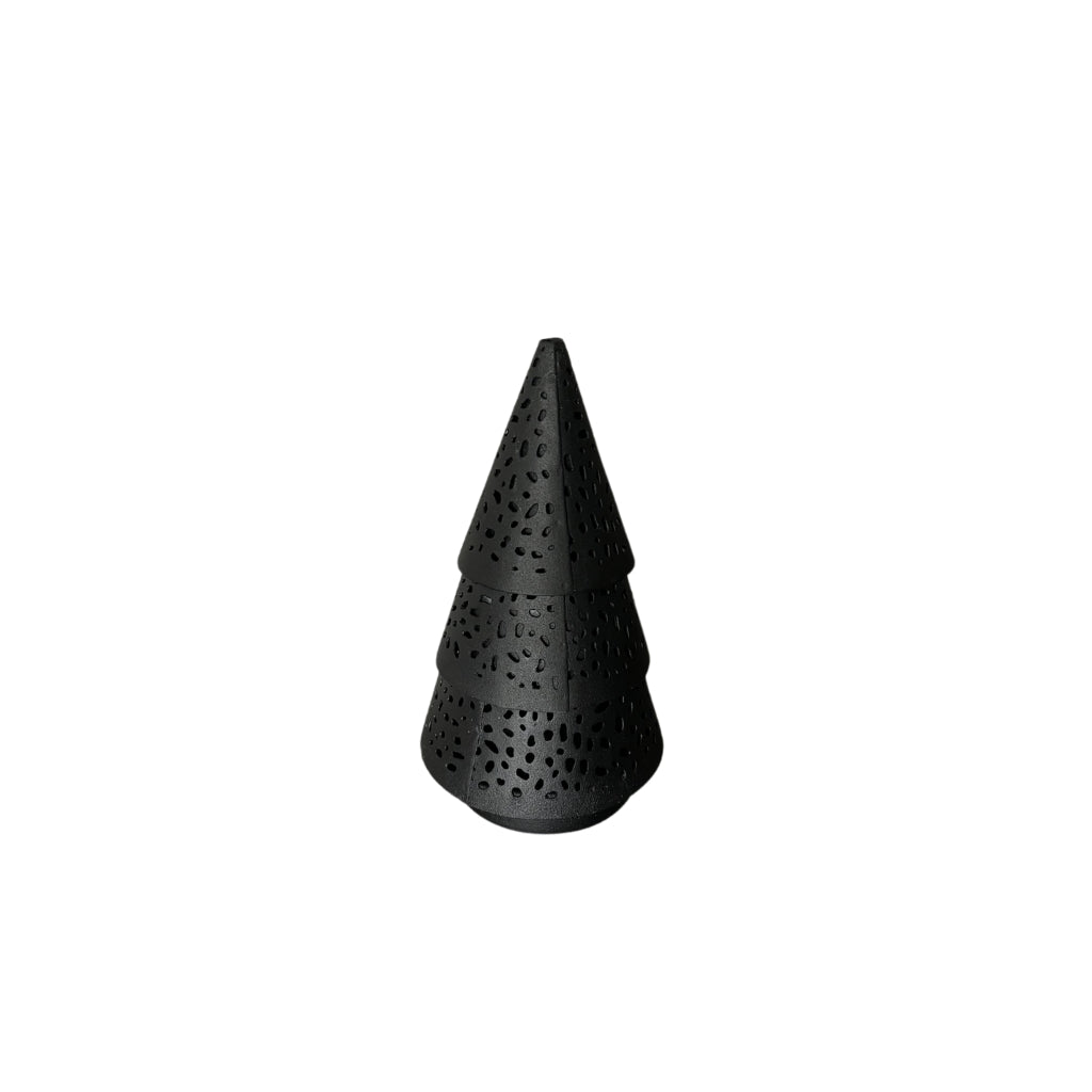 STILL Kerstboom Waxinelichthouder Zwart - 15x8 cm