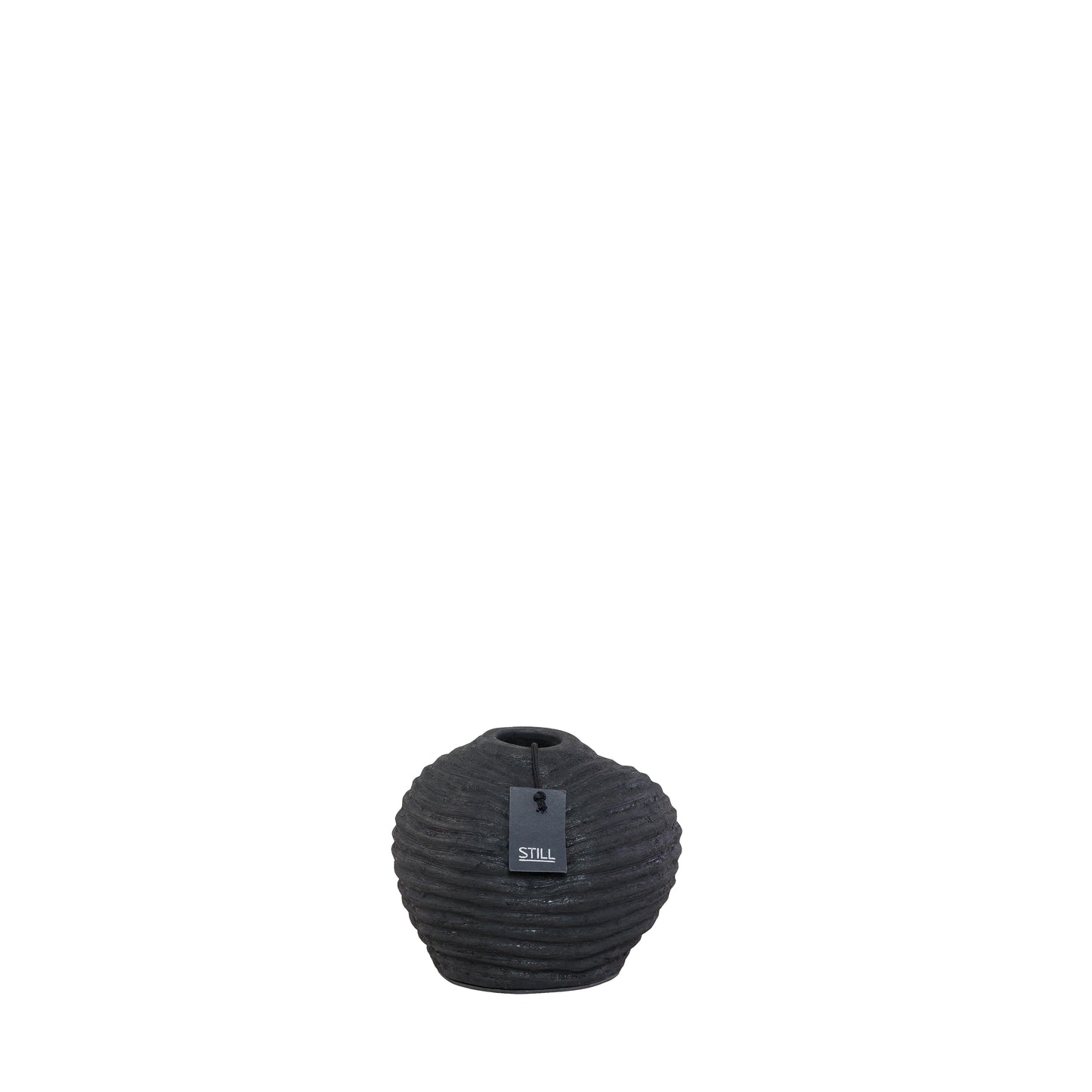 STILL Vaas Organische Vorm met Ribbels Black Series - 17x15 cm