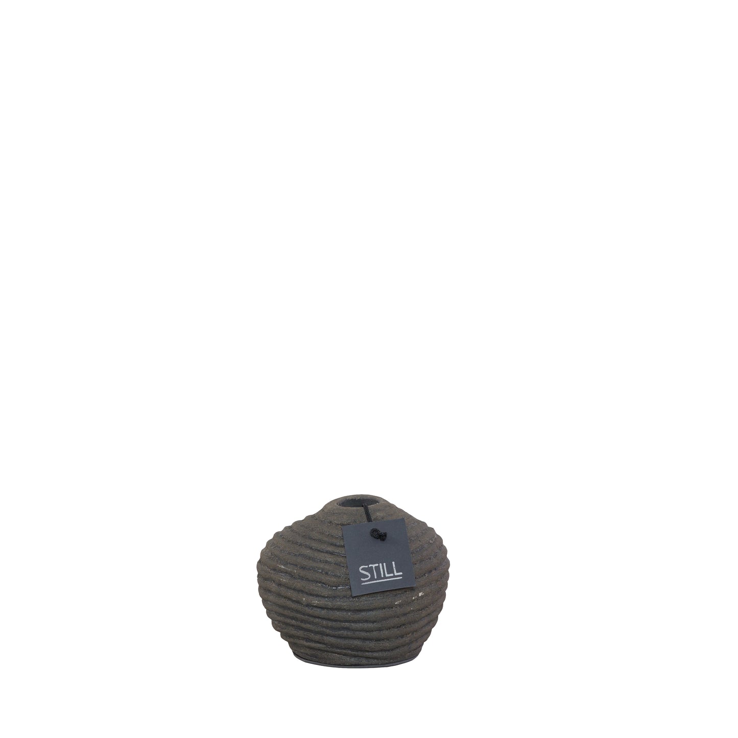 STILL Vaas Organische Vorm met Ribbels Dark Brown - 17x15 cm