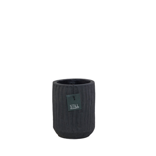STILL Planter Pot met Ribbels Black Series - 22x16 cm