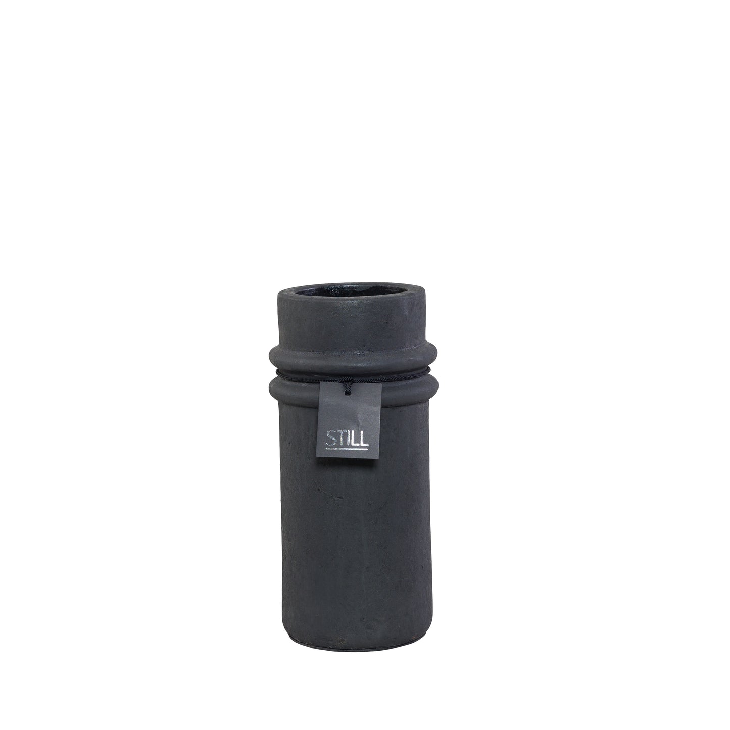 STILL Bamboo Vase met Ribbels Black Series - 31x13 cm