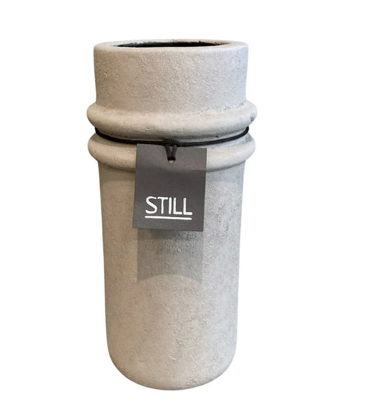 STILL Bamboo Vase met Ribbels Beige - 31x13 cm